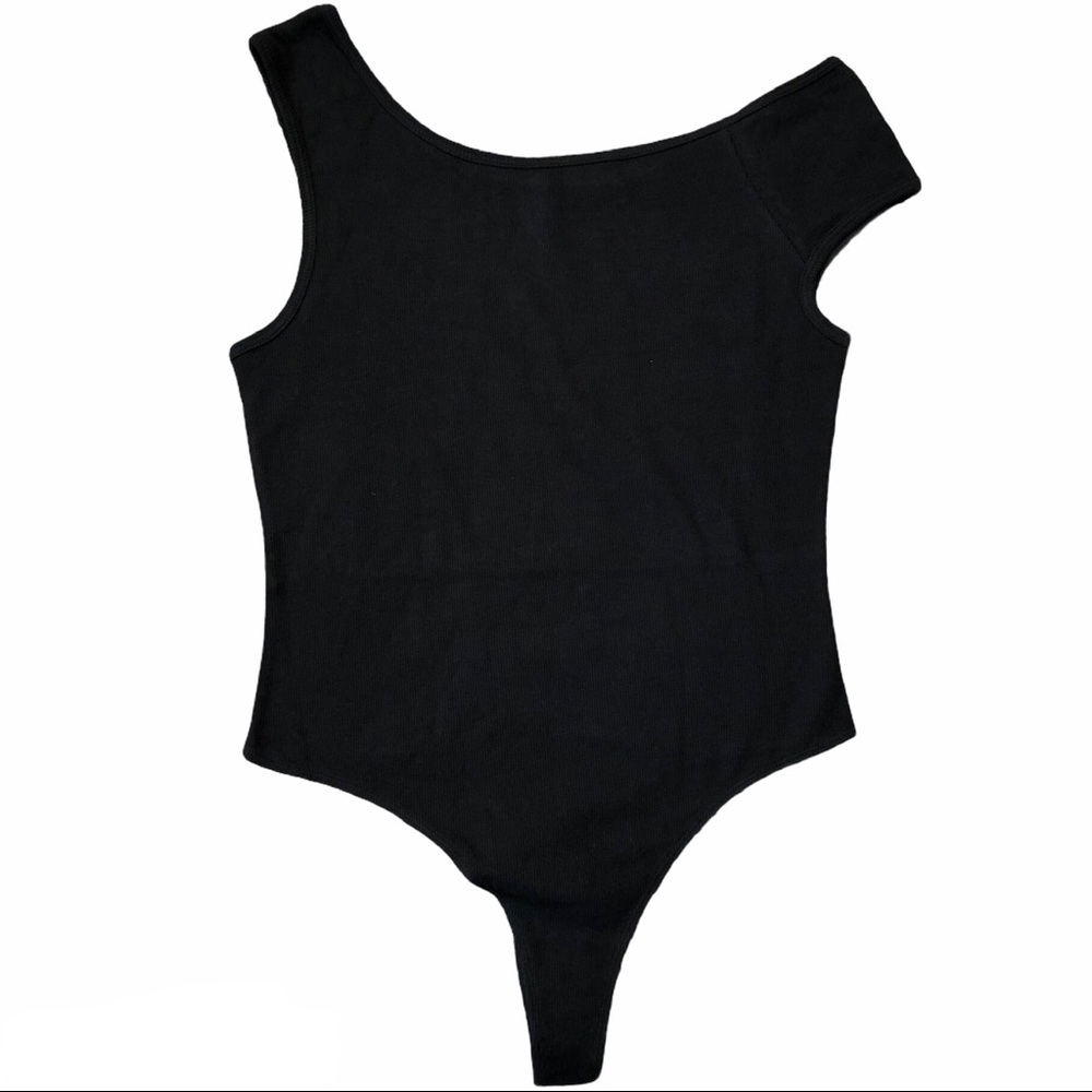 American Apparel asymmetrical sleeve bodysuit L
